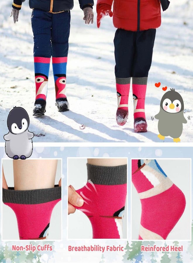 Ozaiic Merino Wool Ski Socks Kids 2 Pairs, Winter Warm Knee High Snowboarding Thermal Skating Socks for Boys Girls Toddlers - Image 5